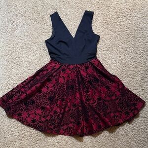 Haute mod Black and Red Sleeveless Dress